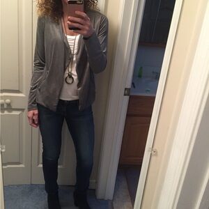 Like new gray suede open jacket